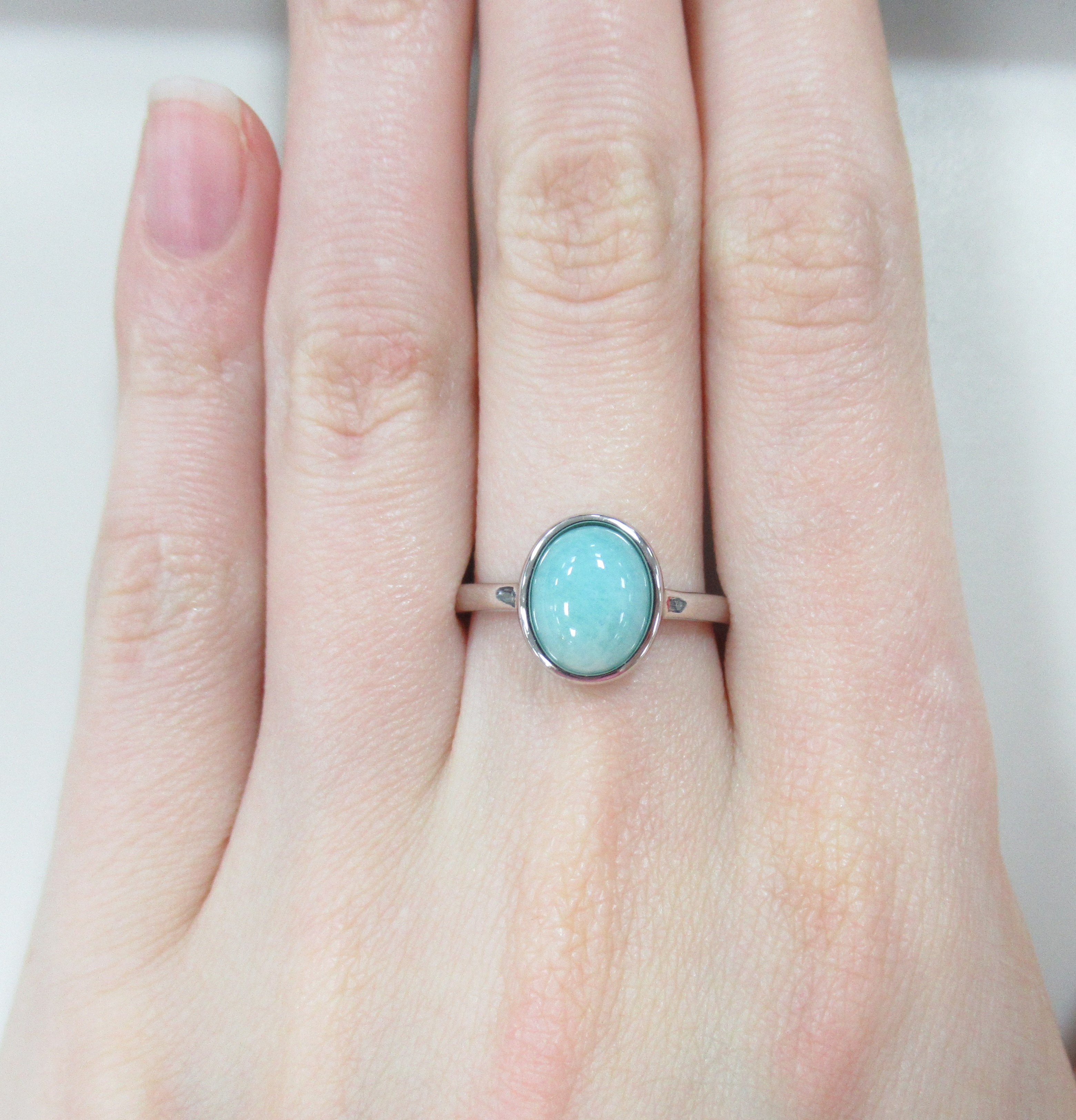 Серебряное кольцо с амазонитом